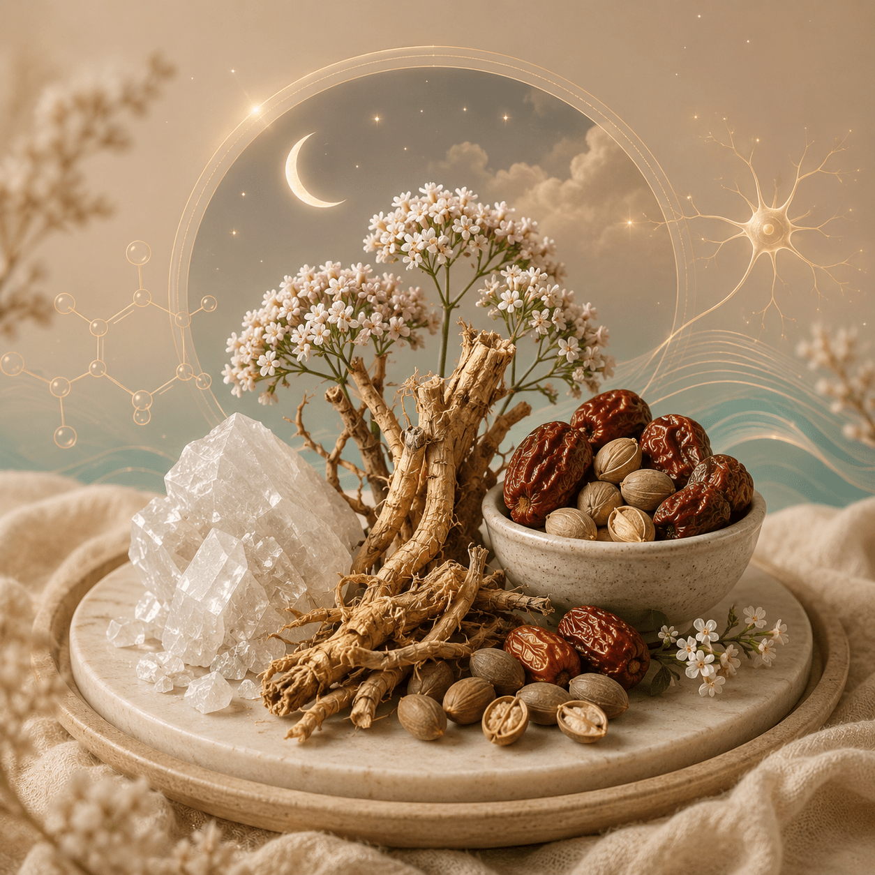 Magnesium valerian and jujube nighttime support visual